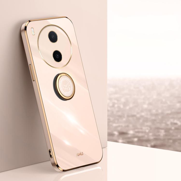 XINLI Straight Edge 6D Electroplate TPU Phone Case with Ring Holder, For vivo Y600 Pro 5G, For vivo V70 FE 5G, For vivo X300 Ultra
