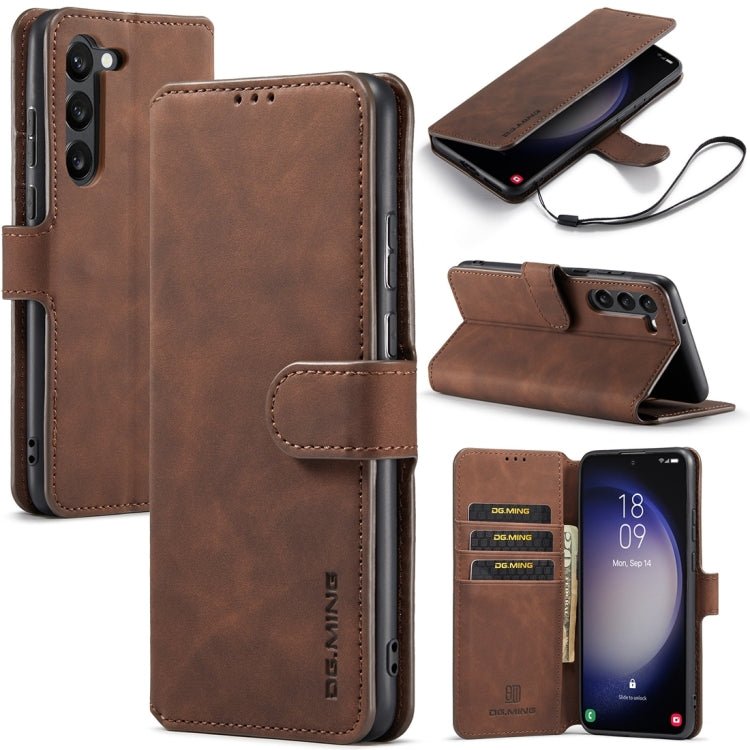 DG.MING Retro Oil Edge Flip Leather Phone Case