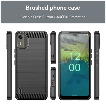 Brushed Texture Carbon Fiber TPU Phone Case, For Nokia C12, For Nokia C12 Pro, For Nokia C12 Plus, For Nokia C22