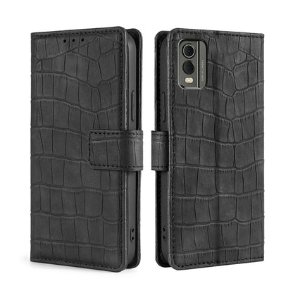Skin Feel Crocodile Magnetic Clasp Leather Phone Case