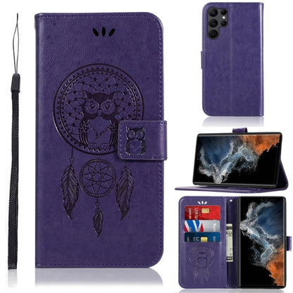 Global Wind Chime Owl Embossing Pattern Leather Phone Case