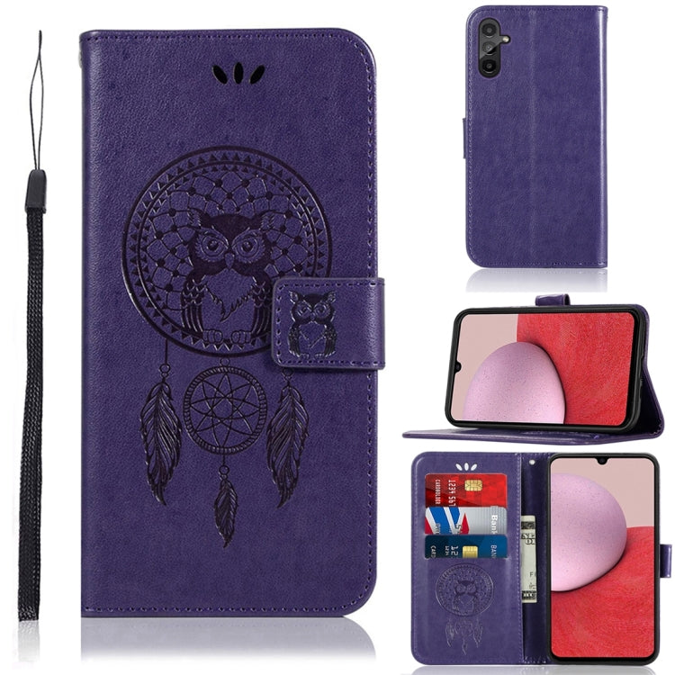 Global Wind Chime Owl Embossing Pattern Leather Phone Case