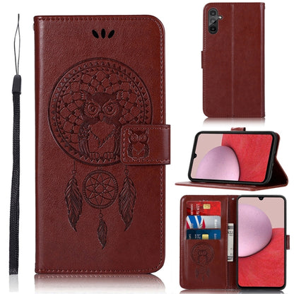 Global Wind Chime Owl Embossing Pattern Leather Phone Case