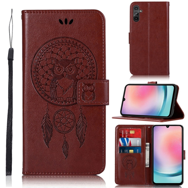 Global Wind Chime Owl Embossing Pattern Leather Phone Case