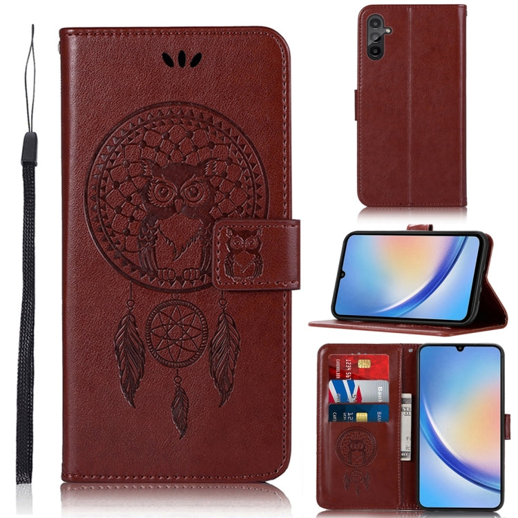 Global Wind Chime Owl Embossing Pattern Leather Phone Case