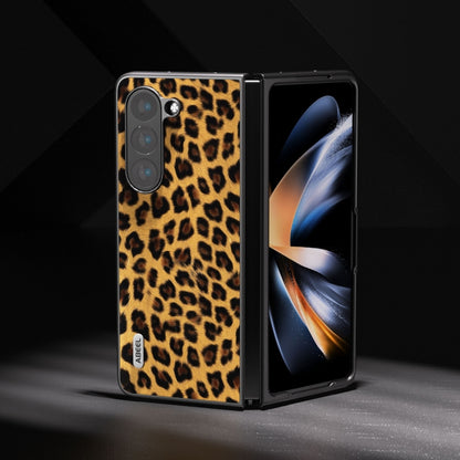ABEEL Black Edge Leopard Phone Case, For Samsung Galaxy Z Fold5, For Samsung Galaxy Z Flip5
