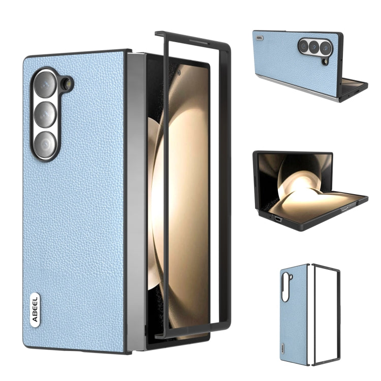 ABEEL Black Edge Genuine Leather Mino Phone Case, For Samsung Galaxy Z Flip6 / Flip7 FE, For Samsung Galaxy Z Fold6, For Samsung Galaxy Z Fold5, For Samsung Galaxy Z Flip5