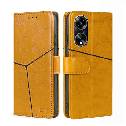 Geometric Stitching Leather Phone Case