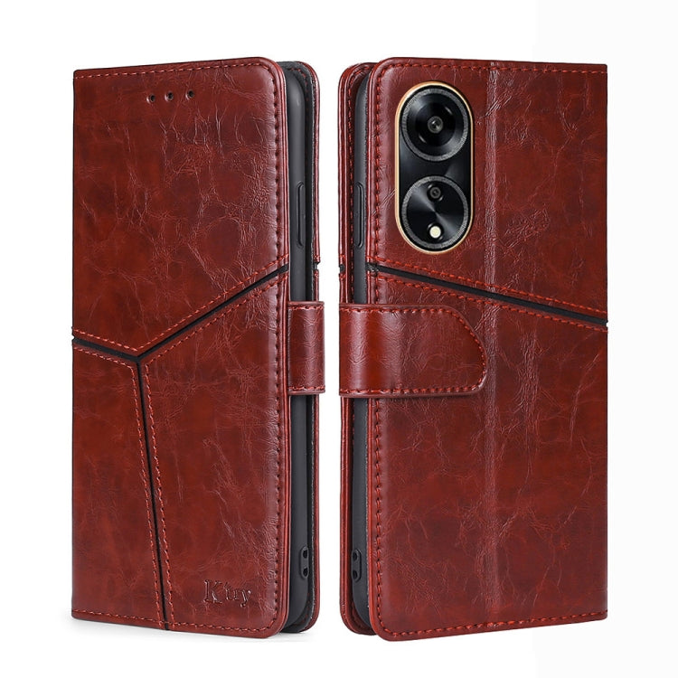 Geometric Stitching Leather Phone Case