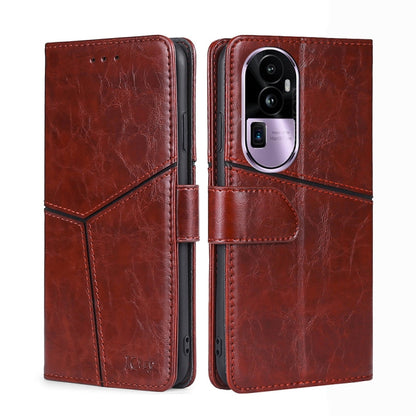 Geometric Stitching Leather Phone Case