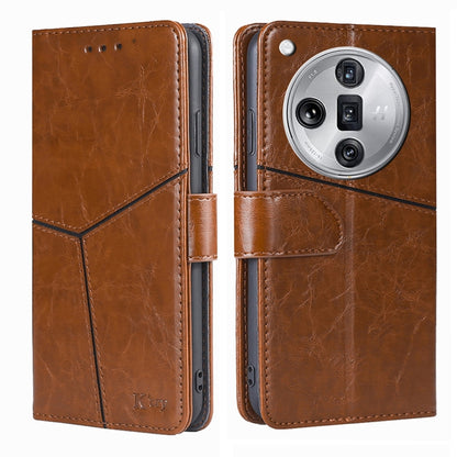 Geometric Stitching Leather Phone Case