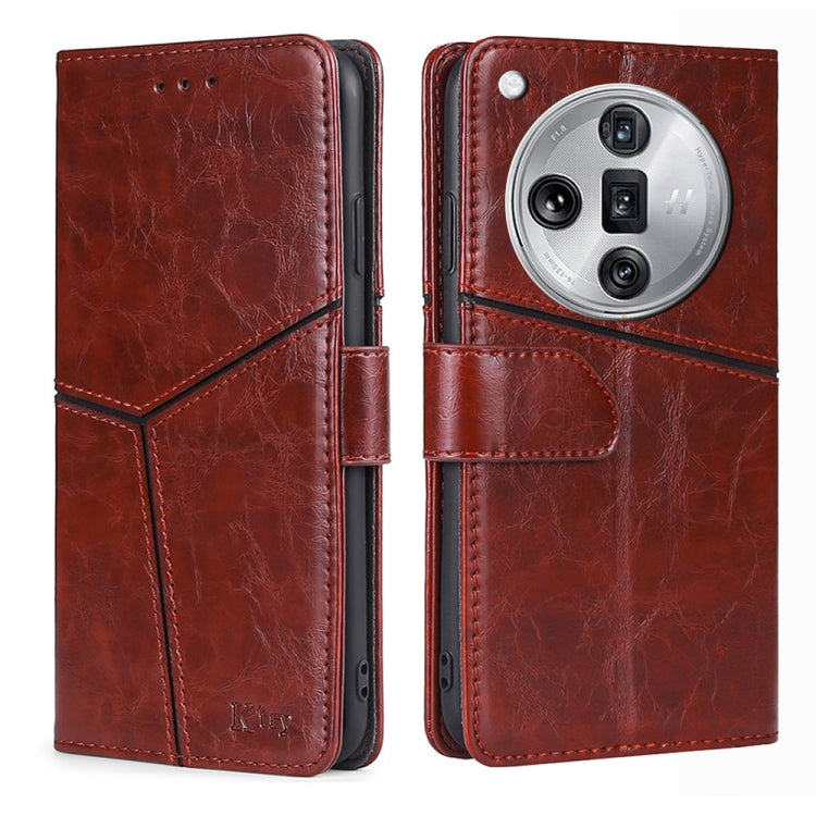 Geometric Stitching Leather Phone Case