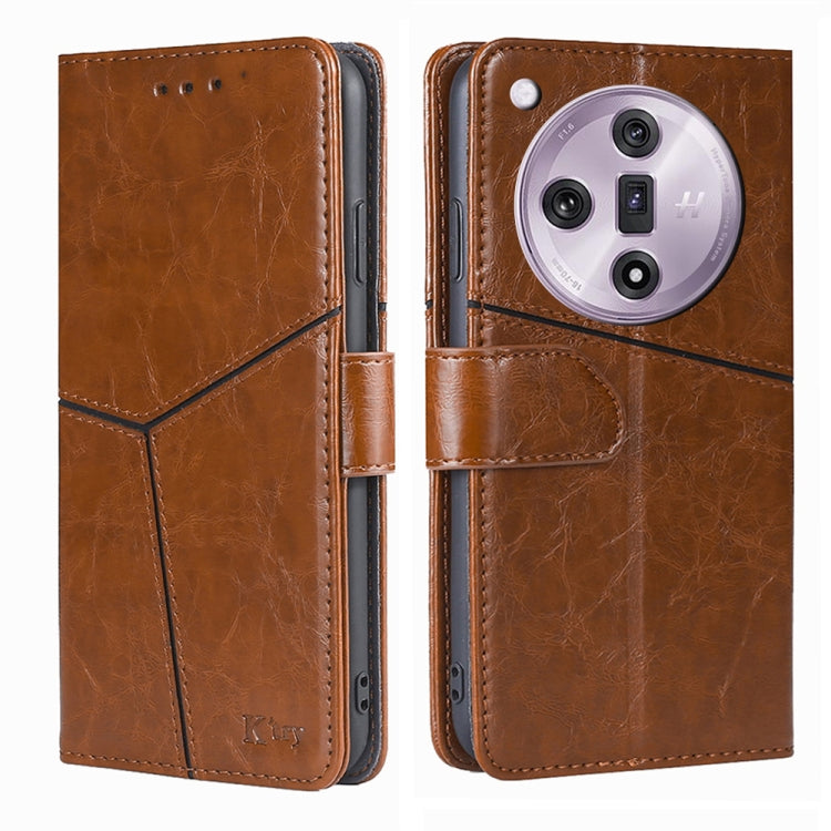 Geometric Stitching Leather Phone Case