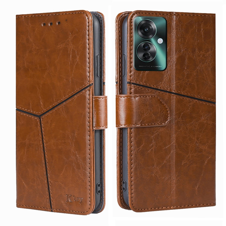 Geometric Stitching Leather Phone Case