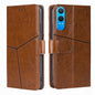 Geometric Stitching Leather Phone Case