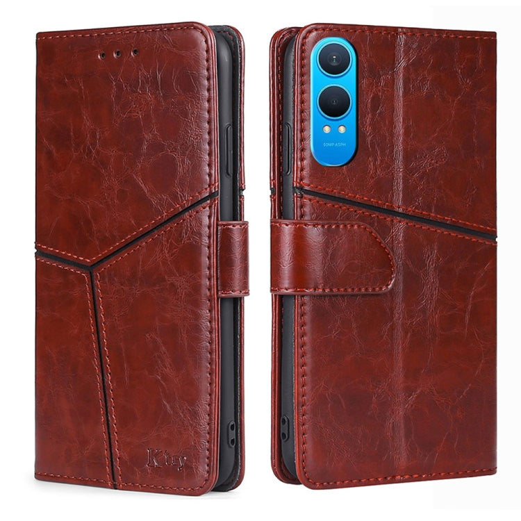 Geometric Stitching Leather Phone Case