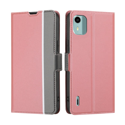 Twill Texture Side Button Leather Phone Case