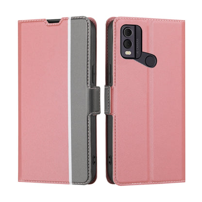 Twill Texture Side Button Leather Phone Case