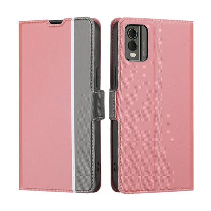 Twill Texture Side Button Leather Phone Case