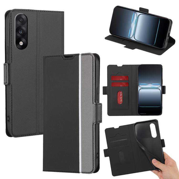 Twill Texture Side Button Leather Phone Case