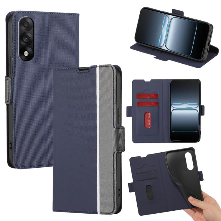 Twill Texture Side Button Leather Phone Case