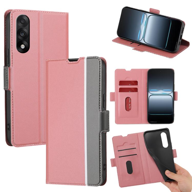 Twill Texture Side Button Leather Phone Case