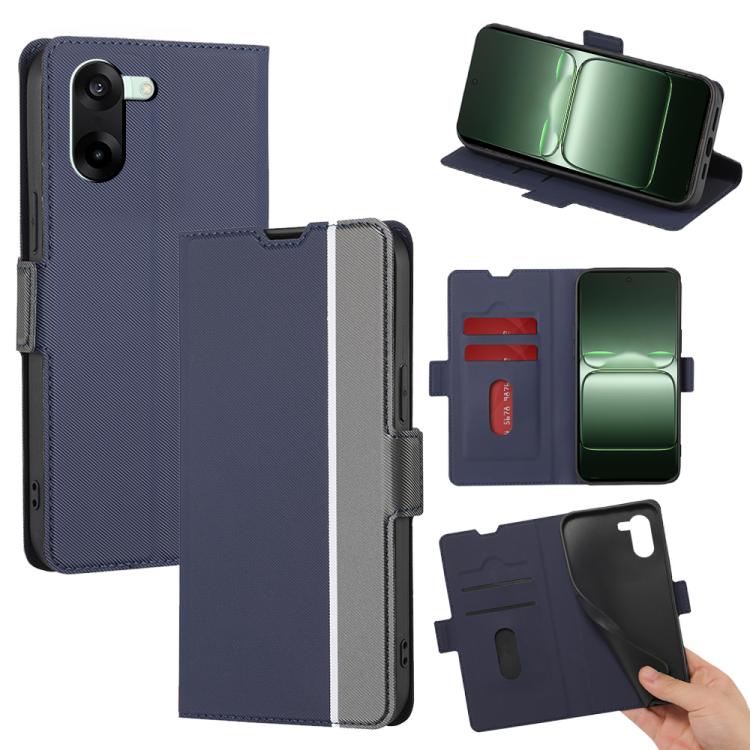 Twill Texture Side Button Leather Phone Case