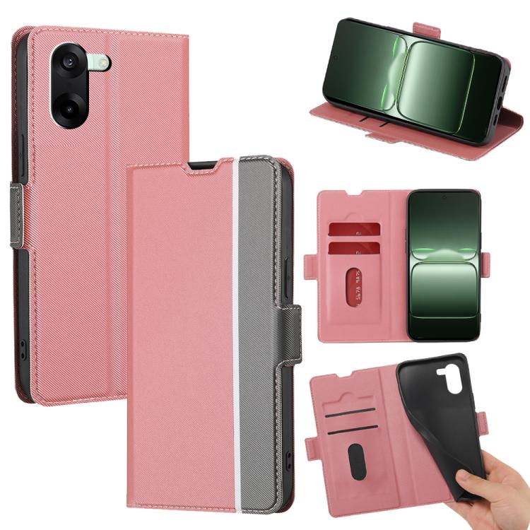 Twill Texture Side Button Leather Phone Case