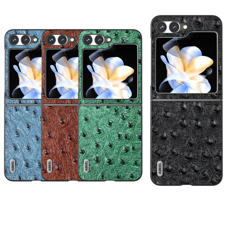 ABEEL Genuine Leather Ostrich Texture Phone Case, For Samsung Galaxy Z Flip6 / Flip7 FE, For Samsung Galaxy Z Fold6, For Samsung Galaxy Z Fold5, For Samsung Galaxy Z Flip5