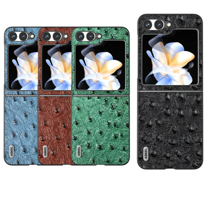 ABEEL Genuine Leather Ostrich Texture Phone Case, For Samsung Galaxy Z Flip6 / Flip7 FE, For Samsung Galaxy Z Fold6, For Samsung Galaxy Z Fold5, For Samsung Galaxy Z Flip5