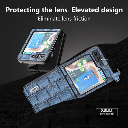 ABEEL Genuine Leather Mahjong Texture Series Phone Case, For Samsung Galaxy Z Flip5, For Samsung Galaxy Z Fold5