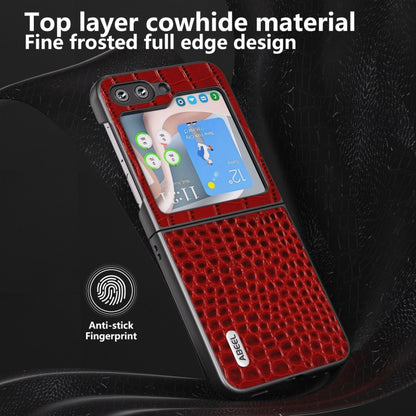 ABEEL Genuine Leather Crocodile Pattern Black Edge Phone Case