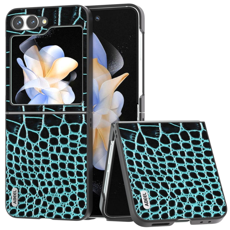 ABEEL Genuine Leather Crocodile Pattern Black Edge Phone Case, For Samsung Galaxy Z Flip6 / Flip7 FE, For Samsung Galaxy Z Fold6, For Samsung Galaxy Z Fold5, For Samsung Galaxy Z Flip5
