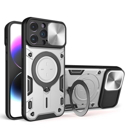 CD Texture Sliding Camshield Magnetic Holder Phone Case, For iPhone 14, For iPhone 14 Pro, For iPhone 14 Pro Max, For iPhone 13 Pro Max