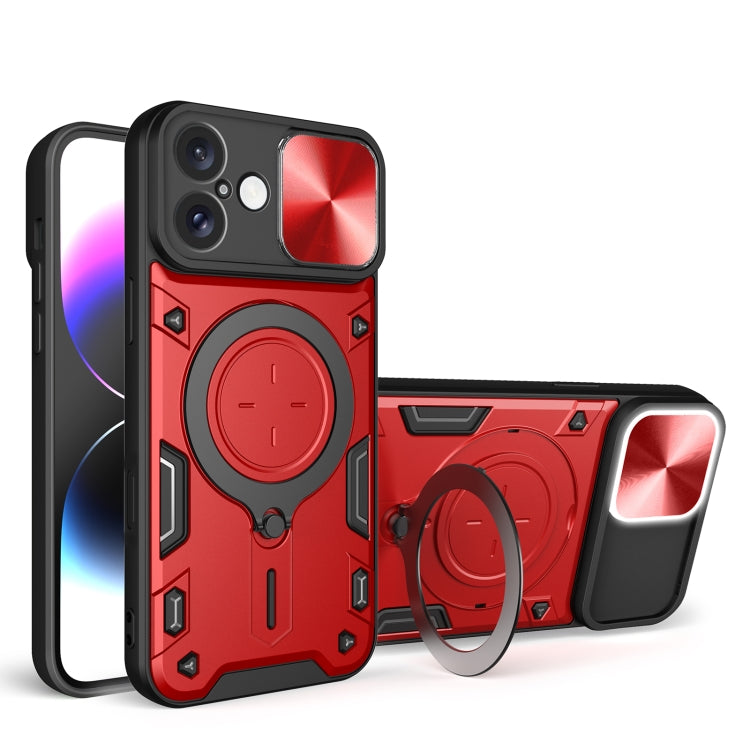 CD Texture Sliding Camshield Magnetic Holder Phone Case, For iPhone 16 Pro, For iPhone 16 Plus, For iPhone 16, For iPhone 15 Pro Max
