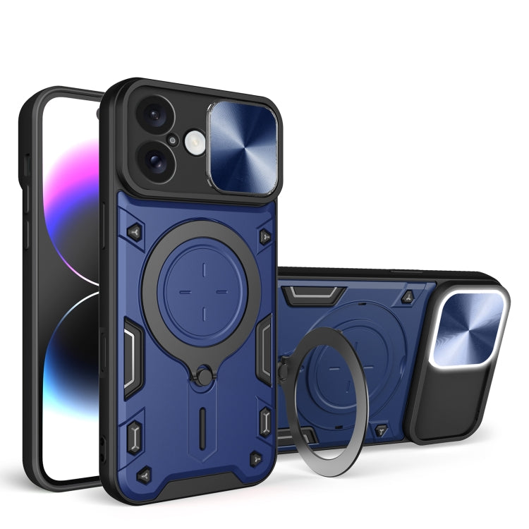 CD Texture Sliding Camshield Magnetic Holder Phone Case, For iPhone 16 Pro, For iPhone 16 Plus, For iPhone 16, For iPhone 15 Pro Max