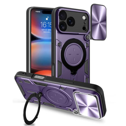 CD Texture Sliding Camshield Magnetic Holder Phone Case, For iPhone 18 Pro, For iPhone 18 Pro Max, For iPhone 17e / 16e, For iPhone 17 Pro Max