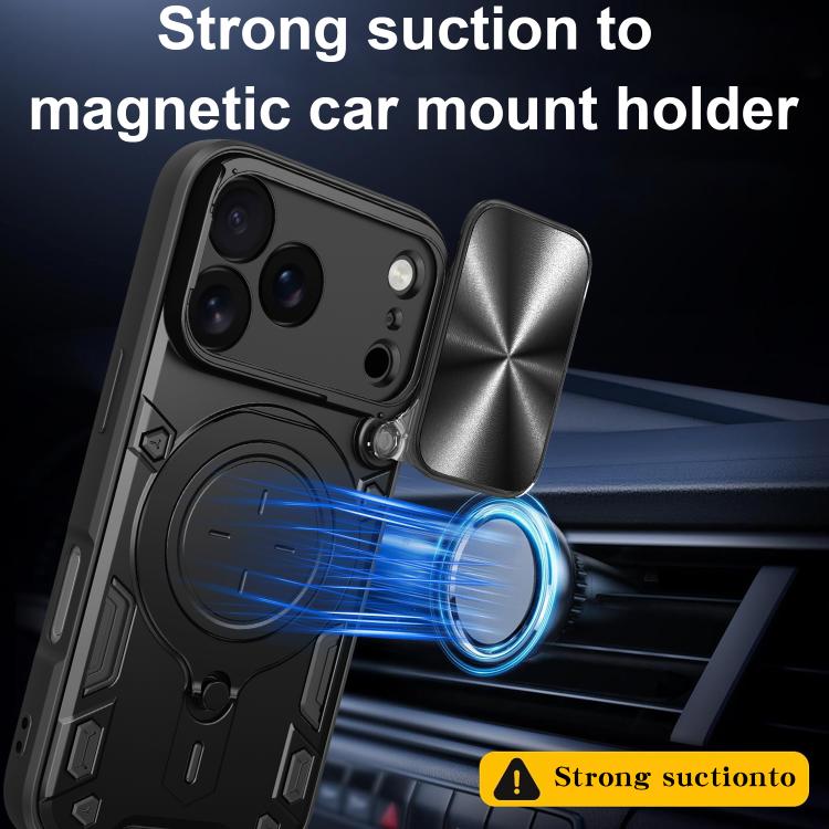 CD Texture Sliding Camshield Magnetic Holder Phone Case, For iPhone 17 Pro, For iPhone 17, For iPhone Air, For iPhone 16 Pro Max