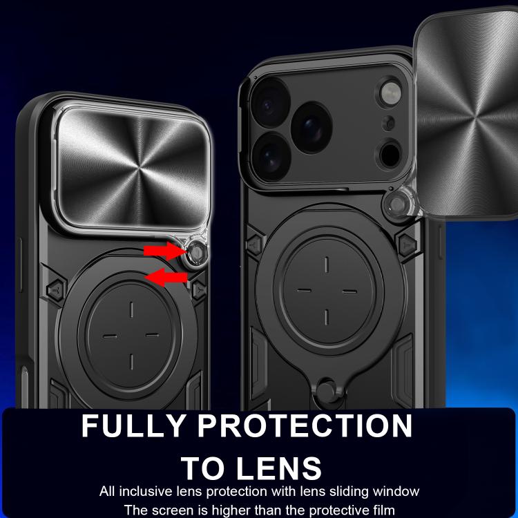CD Texture Sliding Camshield Magnetic Holder Phone Case, For iPhone 17 Pro, For iPhone 17, For iPhone Air, For iPhone 16 Pro Max