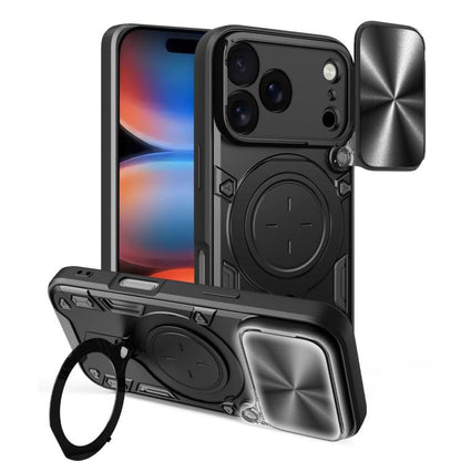 CD Texture Sliding Camshield Magnetic Holder Phone Case, For iPhone 17e / 16e, For iPhone 17 Pro Max, For iPhone 17 Pro, For iPhone 17