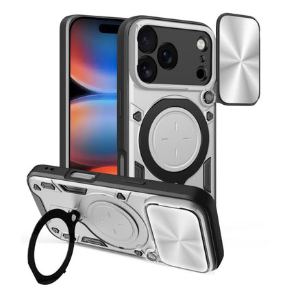 CD Texture Sliding Camshield Magnetic Holder Phone Case, For iPhone 17e / 16e, For iPhone 17 Pro Max, For iPhone 17 Pro, For iPhone 17