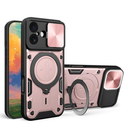 CD Texture Sliding Camshield Magnetic Holder Phone Case, For iPhone 17e / 16e, For iPhone 17 Pro Max, For iPhone 17 Pro, For iPhone 17
