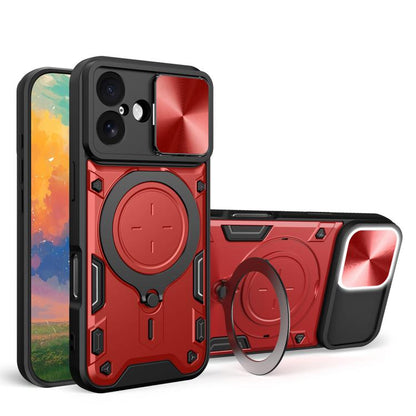 CD Texture Sliding Camshield Magnetic Holder Phone Case, For iPhone 17 Pro, For iPhone 17, For iPhone Air, For iPhone 16 Pro Max
