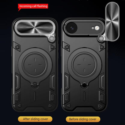 CD Texture Sliding Camshield Magnetic Holder Phone Case, For iPhone Air, For iPhone 16 Pro Max, For iPhone 16 Pro, For iPhone 16 Plus