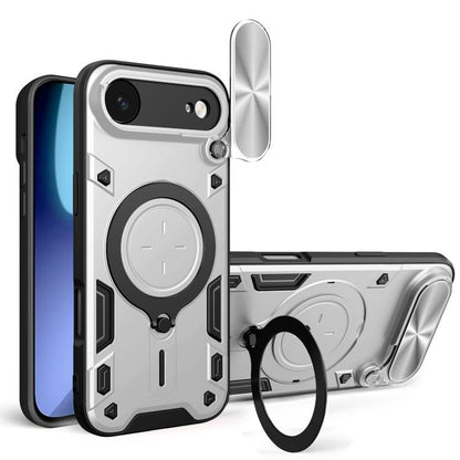 CD Texture Sliding Camshield Magnetic Holder Phone Case, For iPhone Air, For iPhone 16 Pro Max, For iPhone 16 Pro, For iPhone 16 Plus