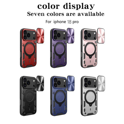 CD Texture Sliding Camshield Magnetic Holder Phone Case, For iPhone 18 Pro, For iPhone 18 Pro Max, For iPhone 17e / 16e, For iPhone 17 Pro Max
