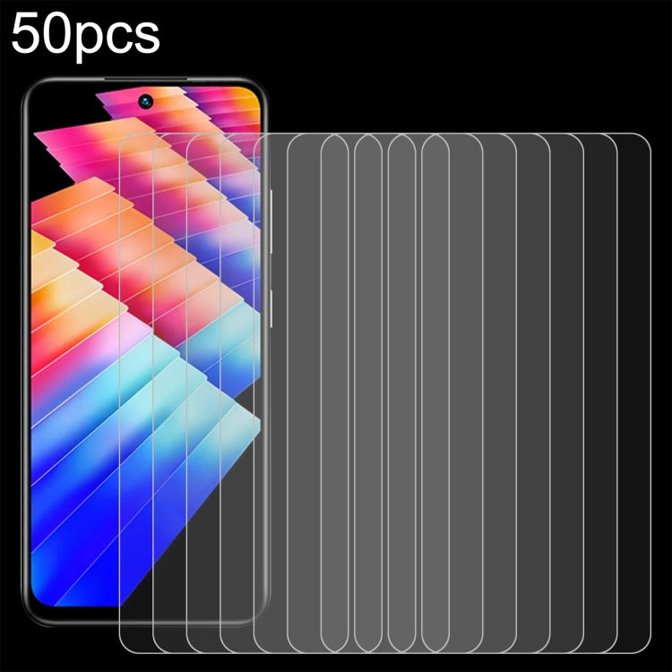 50pcs 0.26mm 9H 2.5D Tempered Glass Film, For Infinix Hot 30 5G, For Infinix Hot 9 Lite, For Infinix GT 10 Pro, For Infinix Zero 30, For Infinix Zero 30 4G, For Infinix Note 30 Pro, For Infinix Hot 30 Play NFC, For Infinix Note 30i, For Infinix Smart 7...