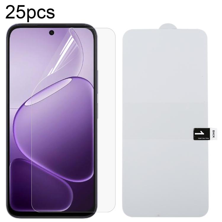 25pcs Full Screen Protector Explosion-proof Hydrogel Film, For OPPO K14 Turbo Pro 5G, For OPPO K14 Turbo 5G, For OPPO K14x 5G, For OPPO K14 5G, For OPPO F33 5G, For OPPO F33 Pro 5G, For OPPO Find X9s, For OPPO Find X9 Ultra, For OPPO Reno15 Pro 5G Glob...