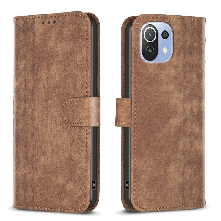 Plaid Embossed Leather Phone Case
