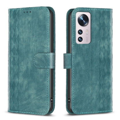 Plaid Embossed Leather Phone Case